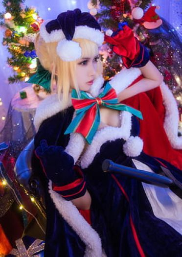 Fate圣诞装黑saber 阿尔托莉雅・潘德拉贡COS