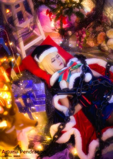 Fate圣诞装黑saber 阿尔托莉雅・潘德拉贡COS