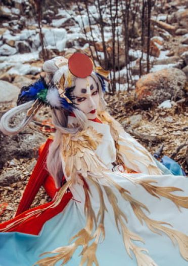 阴阳师手游 姑获鸟 金銮鹤羽皮肤 cosplay(1)