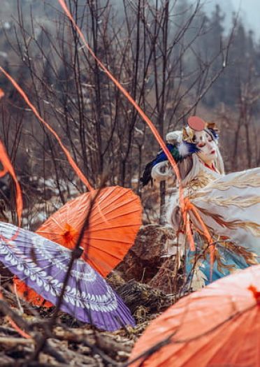 阴阳师手游 姑获鸟 金銮鹤羽皮肤 cosplay(1)