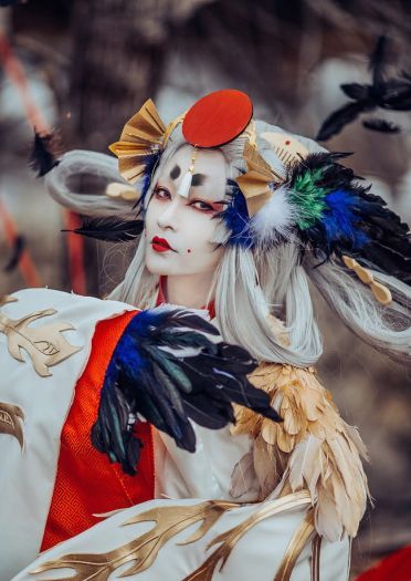 阴阳师手游 姑获鸟 金銮鹤羽皮肤 cosplay(1)