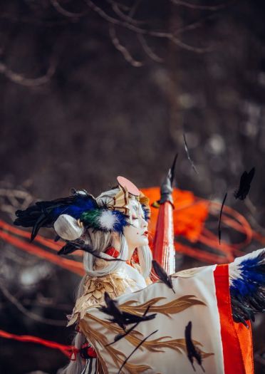 阴阳师手游 姑获鸟 金銮鹤羽皮肤 cosplay(1)