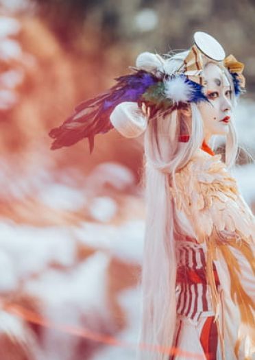 阴阳师手游 姑获鸟 金銮鹤羽皮肤 cosplay(1)