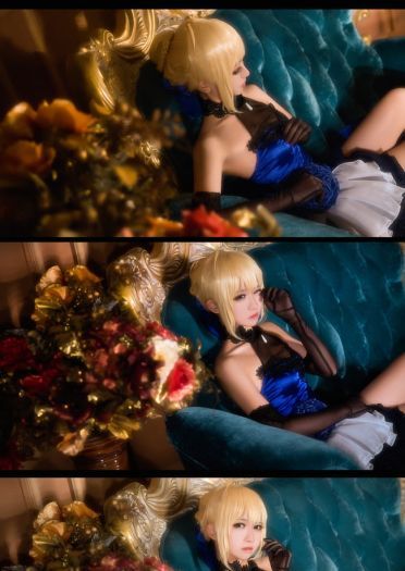 Fate saber 梦幻公主蓝礼服COS