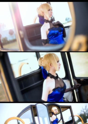 Fate saber 梦幻公主蓝礼服COS