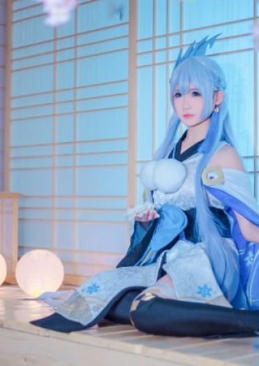 冰冷的雪中少女 阴阳师雪女COS