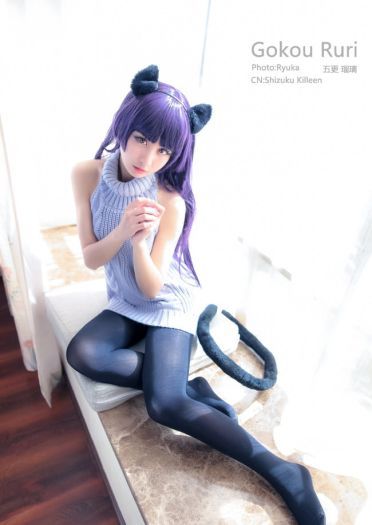 黑猫露背毛衣Ver. 超萌cosplay写真