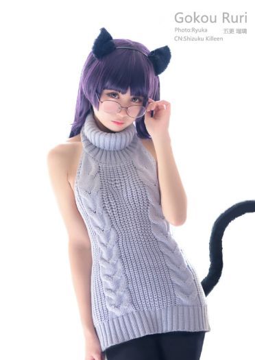 黑猫露背毛衣Ver. 超萌cosplay写真