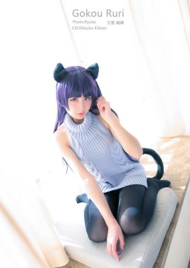 黑猫露背毛衣Ver. 超萌cosplay写真