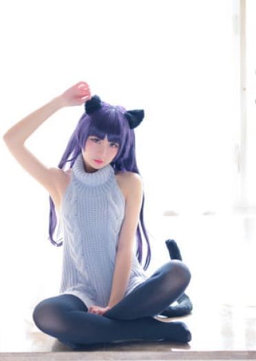 黑猫露背毛衣Ver. 超萌cosplay写真