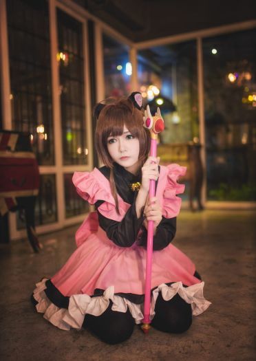 魔卡少女樱 黑猫女仆Cosplay