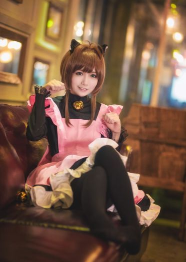 魔卡少女樱 黑猫女仆Cosplay