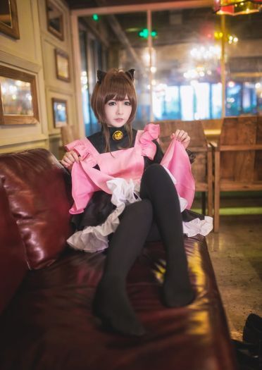 魔卡少女樱 黑猫女仆Cosplay