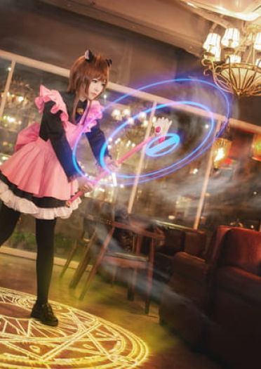 魔卡少女樱 黑猫女仆Cosplay