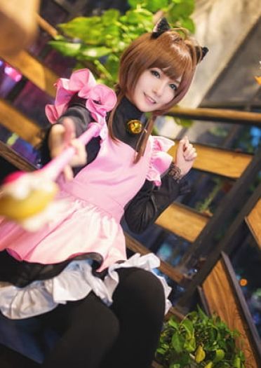 魔卡少女樱 黑猫女仆Cosplay