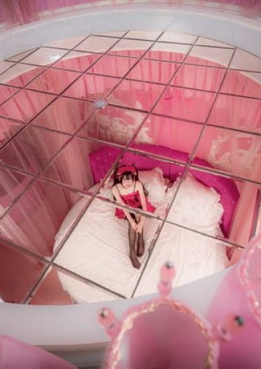 约会大作战 时崎狂三 桃色睡衣黑丝诱惑cosplay