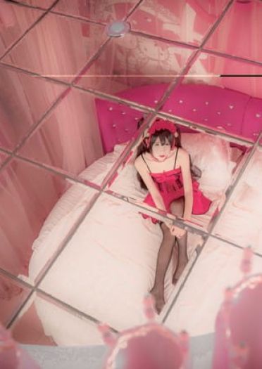 约会大作战 时崎狂三 桃色睡衣黑丝诱惑cosplay