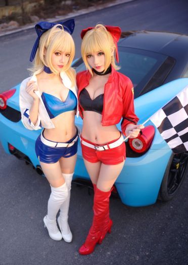 吾王和暴君 我选法拉利 fgo 尼禄&saber cosplay