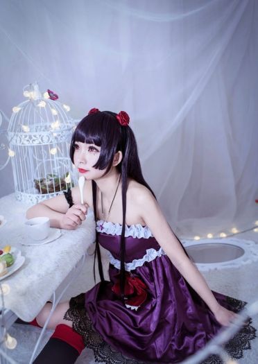 五更琉璃黑猫 日常室内写真cos