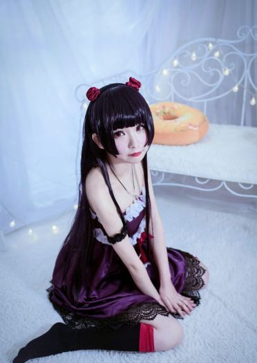 五更琉璃黑猫 日常室内写真cos