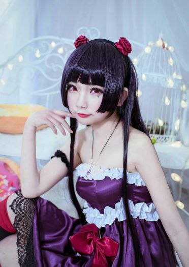 五更琉璃黑猫 日常室内写真cos