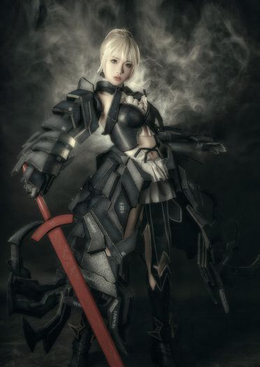 超帅黑saber Saber alterCOSPLAY