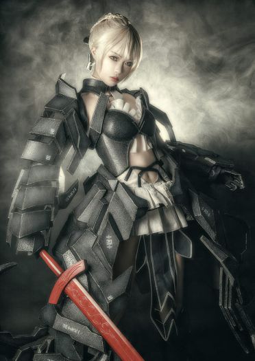 超帅黑saber Saber alterCOSPLAY
