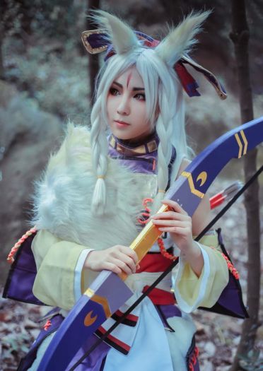 用足，胴造，备弓，起弓，拉弓，会，离，残心---阴阳师白狼