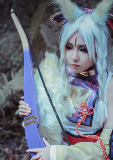 用足，胴造，备弓，起弓，拉弓，会，离，残心---阴阳师白狼