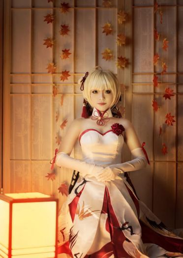 FGO 仙鹤礼装 Saber 阿尔托利亚 COS