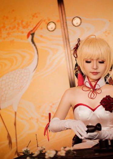 FGO 仙鹤礼装 Saber 阿尔托利亚 COS