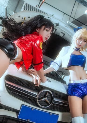 Fate/Grand Order  远坂凛&saber赛车娘cosplay图片