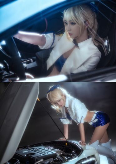 Fate/Grand Order  远坂凛&saber赛车娘cosplay图片