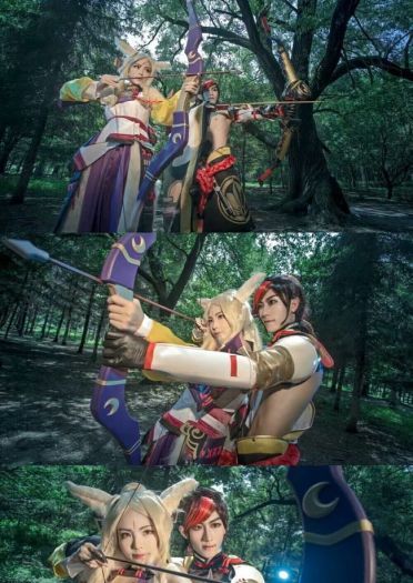 网易手游阴阳师 源博雅&白狼 cosplay图片(1)