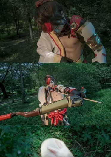 网易手游阴阳师 源博雅&白狼 cosplay图片(1)