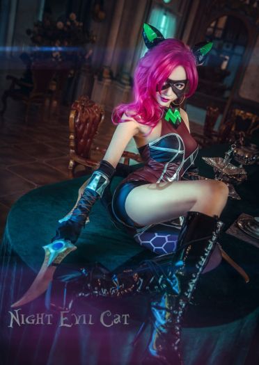 王者荣耀 暗夜猫娘 阿珂 cosplay图片