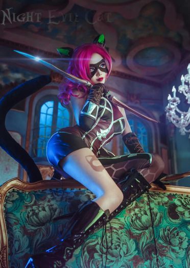 王者荣耀 暗夜猫娘 阿珂 cosplay图片