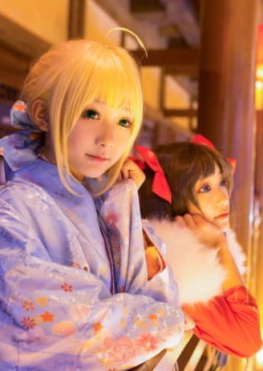 Cos正片 远坂凛新春和服·Saber晴着