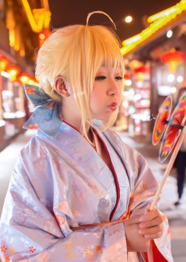 Cos正片 远坂凛新春和服·Saber晴着