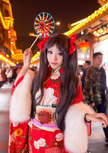 Cos正片 远坂凛新春和服·Saber晴着