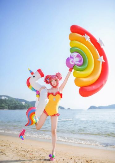 王者荣耀 小乔缤纷独角兽 cosplay