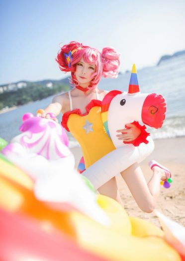 王者荣耀 小乔缤纷独角兽 cosplay