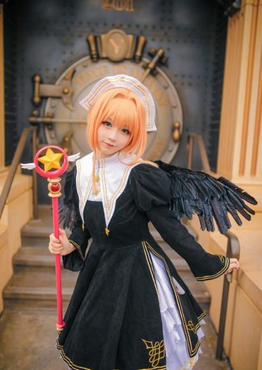 魔卡少女樱 木之本樱  黑天使插画 cosplay