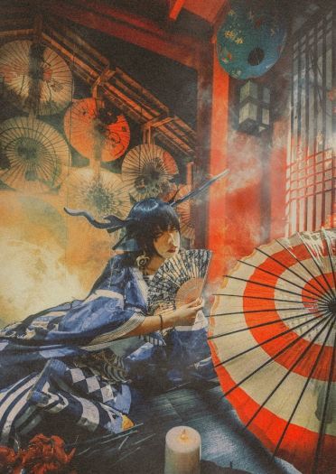 lovelive田园海未花魁 海 cosplay图片