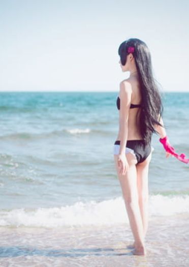 我的妹妹哪有这么可爱！黑猫泳装cosplay图片