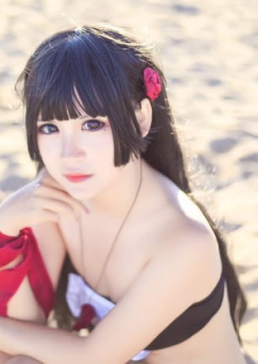 我的妹妹哪有这么可爱！黑猫泳装cosplay图片