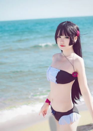 我的妹妹哪有这么可爱！黑猫泳装cosplay图片