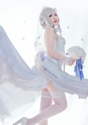 碧蓝航线光辉花嫁cos