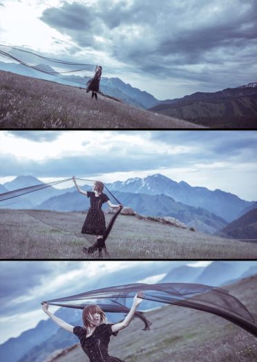 lolita 黑与白 光明与黑暗 cosplay