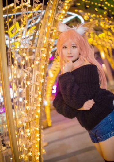 玉藻前毛衣cos正片